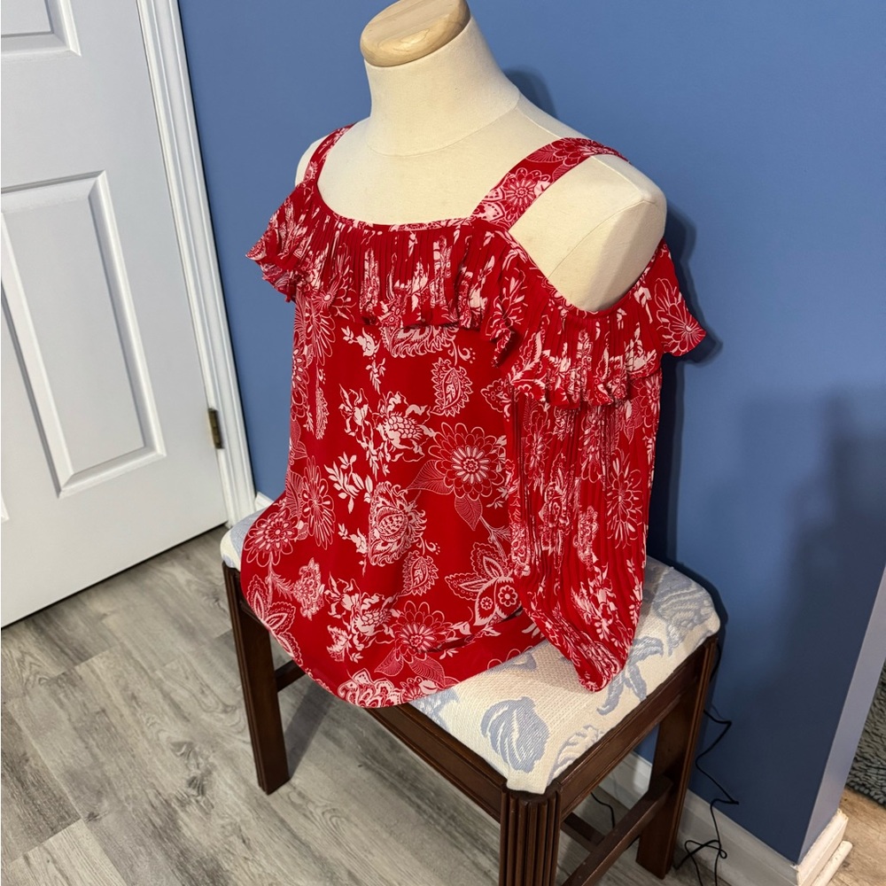 Floral Red Women's Top